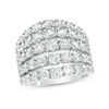 Thumbnail Image 0 of 4 CT. T.W. Diamond Graduated Five Row Ring in 10K White Gold