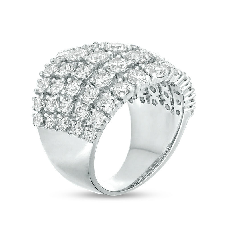 Main Image 3 of 4 CT. T.W. Diamond Graduated Five Row Ring in 10K White Gold