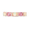 Thumbnail Image 4 of 3.5mm Opal, Pink Tourmaline and Diamond Accent Alternating Five Stone Ring in 10K Rose Gold