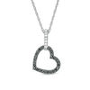 Thumbnail Image 1 of 1/6 CT. T.W. Enhanced Black and White Diamond Tilted Heart Outline Pendant in Sterling Silver
