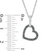 Thumbnail Image 3 of 1/6 CT. T.W. Enhanced Black and White Diamond Tilted Heart Outline Pendant in Sterling Silver