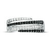 Thumbnail Image 3 of 1/2 CT. T.W. Enhanced Black and White Diamond Multi-Row Wrap Ring in Sterling Silver