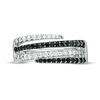 Thumbnail Image 4 of 1/2 CT. T.W. Enhanced Black and White Diamond Multi-Row Wrap Ring in Sterling Silver