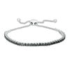 Thumbnail Image 1 of 1 CT. T.W. Black Diamond Tennis Bolo Bracelet in Sterling Silver - 9.5"