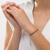 Thumbnail Image 2 of 1 CT. T.W. Black Diamond Tennis Bolo Bracelet in Sterling Silver - 9.5"