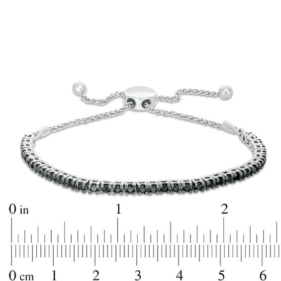 1 CT. T.w. Black Diamond Tennis Bolo Bracelet in Sterling Silver - 9.5"