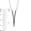 Thumbnail Image 3 of 1/4 CT. T.W. Black Diamond Deep "V" Necklace in Sterling Silver