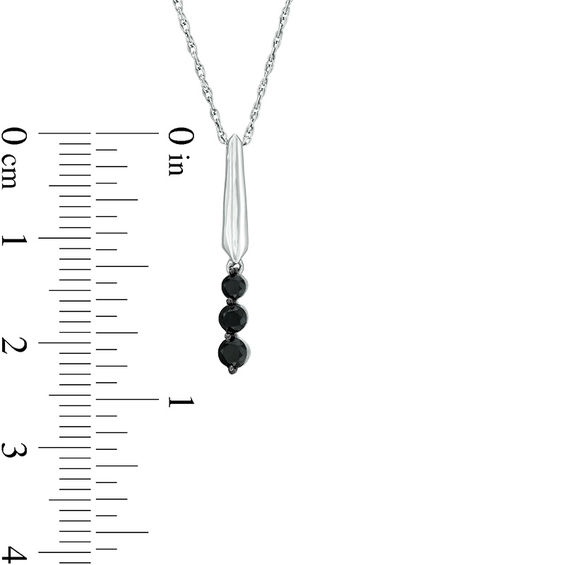 1/4 CT. T.w. Black Diamond Triple Drop Pendant in Sterling Silver