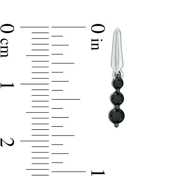 1/3 CT. T.w. Black Diamond Triple Drop Earrings in Sterling Silver