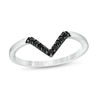 Thumbnail Image 1 of 1/8 CT. T.W. Black Diamond Chevron Ring in Sterling Silver