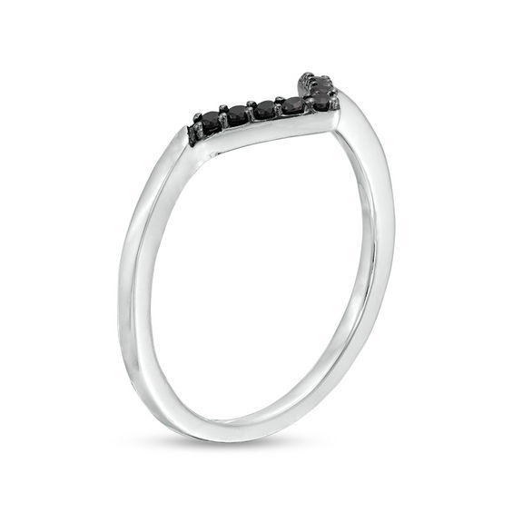 1/8 CT. T.w. Black Diamond Chevron Ring in Sterling Silver