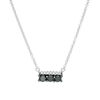 Thumbnail Image 0 of 1/4 CT. T.W. Enhanced Black and White Diamond Three Stone Bar Necklace in Sterling Silver