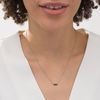 Thumbnail Image 2 of 1/4 CT. T.W. Enhanced Black and White Diamond Three Stone Bar Necklace in Sterling Silver