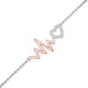 Thumbnail Image 1 of 1/20 CT. T.W. Diamond Heartbeat with Heart Anklet in Sterling Silver and 10K Rose Gold - 10"
