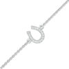 Thumbnail Image 1 of 1/20 CT. T.W. Diamond Horseshoe Anklet in Sterling Silver - 10"