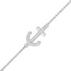 Thumbnail Image 1 of 1/20 CT. T.W. Diamond Sideways Anchor Anklet in Sterling Silver - 10"