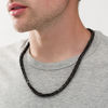 Thumbnail Image 1 of Made in Italy Men's 6.0mm Byzantine Chain Necklace in Solid Sterling Silver with Black Ruthenium - 22"