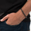 Thumbnail Image 2 of Made in Italy 6.0mm Byzantine Chain Bracelet in Solid Sterling Silver with Black Ruthenium - 8.5"