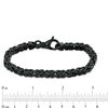 Thumbnail Image 4 of Made in Italy 6.0mm Byzantine Chain Bracelet in Solid Sterling Silver with Black Ruthenium - 8.5"