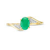 Thumbnail Image 4 of Oval Emerald and Diamond Accent Flame Bypass Ring in 10K Gold