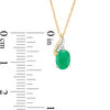 Thumbnail Image 3 of Oval Emerald and Diamond Accent Flame Pendant in 10K Gold