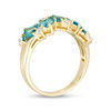 Thumbnail Image 3 of Baguette London Blue and White Topaz Zig-Zag Ring in Sterling Silver with 14K Gold Plate