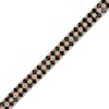 Thumbnail Image 0 of 3.5mm Black Spinel Double Row Bracelet in Sterling Silver with 10K Rose Gold Plate - 7.25"