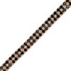 Thumbnail Image 1 of 3.5mm Black Spinel Double Row Bracelet in Sterling Silver with 10K Rose Gold Plate - 7.25"