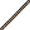 Thumbnail Image 0 of 3.5mm Black Spinel Double Row Bracelet in Sterling Silver with 10K Rose Gold Plate - 7.25"