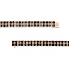 Thumbnail Image 2 of 3.5mm Black Spinel Double Row Bracelet in Sterling Silver with 10K Rose Gold Plate - 7.25"
