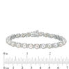 Thumbnail Image 4 of 5.0mm Button Freshwater Cultured Pearl and Lab-Created White Sapphire "S" Bracelet in Sterling Silver-7.25"