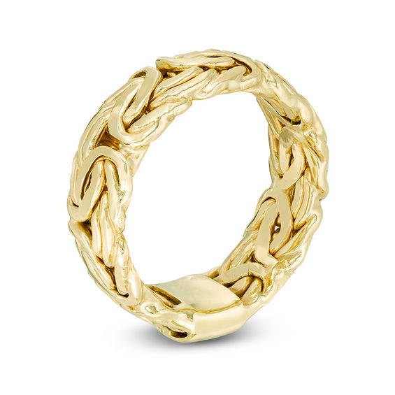 Ladies' 7.0mm Byzantine Chain Ring in 10K Gold Gold Rings Rings Zales