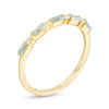 Thumbnail Image 3 of Baguette Swiss Blue and White Topaz Alternating Five Stone Stackable Ring in 10K Gold