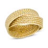 Thumbnail Image 1 of Diamond-Cut Multi-Row Criss-Cross Orbit Ring in 10K Gold - Size 7