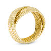 Thumbnail Image 2 of Diamond-Cut Multi-Row Criss-Cross Orbit Ring in 10K Gold - Size 7