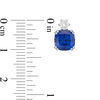 Thumbnail Image 3 of 7.0mm Cushion-Cut Lab-Created Blue and White Sapphire Stud Earrings in Sterling Silver