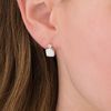 Thumbnail Image 2 of 7.0mm Cushion-Cut Lab-Created Opal and White Sapphire Stud Earrings in Sterling Silver
