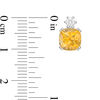 Thumbnail Image 3 of 7.0mm Cushion-Cut Citrine and Lab-Created White Sapphire Stud Earrings in Sterling Silver