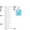 Thumbnail Image 3 of 7.0mm Cushion-Cut Swiss Blue Topaz and Lab-Created White Sapphire Stud Earrings in Sterling Silver