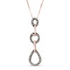 Thumbnail Image 1 of 1/5 CT. T.W. Enhanced Champagne Diamond Triple Drop Pendant in Sterling Silver and 10K Rose Gold