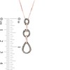 Thumbnail Image 3 of 1/5 CT. T.W. Enhanced Champagne Diamond Triple Drop Pendant in Sterling Silver and 10K Rose Gold
