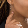 Thumbnail Image 2 of 1/3 CT. T.W. Enhanced Champagne Diamond Triple Drop Earrings in Sterling Silver and 10K Rose Gold