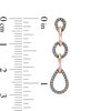 Thumbnail Image 2 of 1/3 CT. T.W. Enhanced Champagne Diamond Triple Drop Earrings in Sterling Silver and 10K Rose Gold