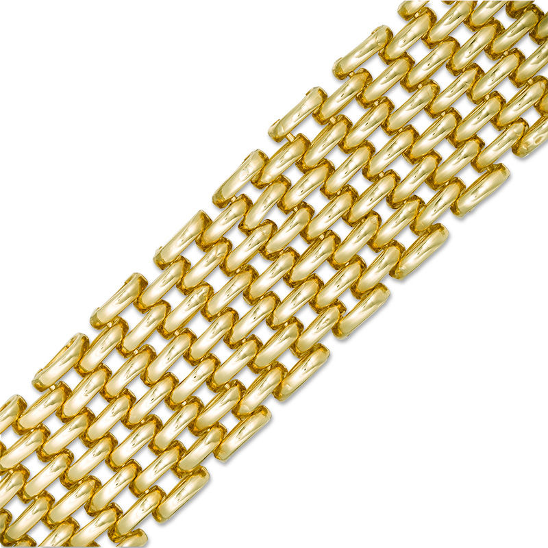 19.0mm Panther Link Chain Bracelet in 10K Gold - 7.5"
