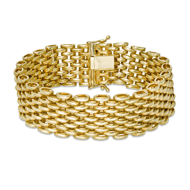 19.0mm Panther Link Chain Bracelet in 10K Gold - 7.5"