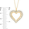 Thumbnail Image 3 of 1 CT. T.W. Baguette and Round Diamond Starburst Heart Pendant in 10K Gold