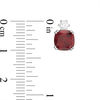 Thumbnail Image 3 of 7.0mm Cushion-Cut Garnet and Lab-Created White Sapphire Stud Earrings in Sterling Silver