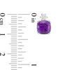 Thumbnail Image 3 of 7.0mm Cushion-Cut Amethyst and Lab-Created White Sapphire Stud Earrings in Sterling Silver