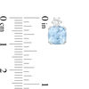 Thumbnail Image 3 of 7.0mm Cushion-Cut Lab-Created Blue Spinel and White Sapphire Stud Earrings in Sterling Silver