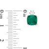 Thumbnail Image 3 of 7.0mm Cushion-Cut Green Quartz Doublet and Lab-Created White Sapphire Stud Earrings in Sterling Silver